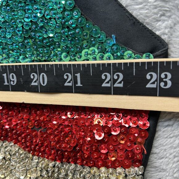 Vintage World Cup Vest Mens XXL Soccer Sequin Bling Red Flag Stars Patriotic 2XL - Picture 6 of 10